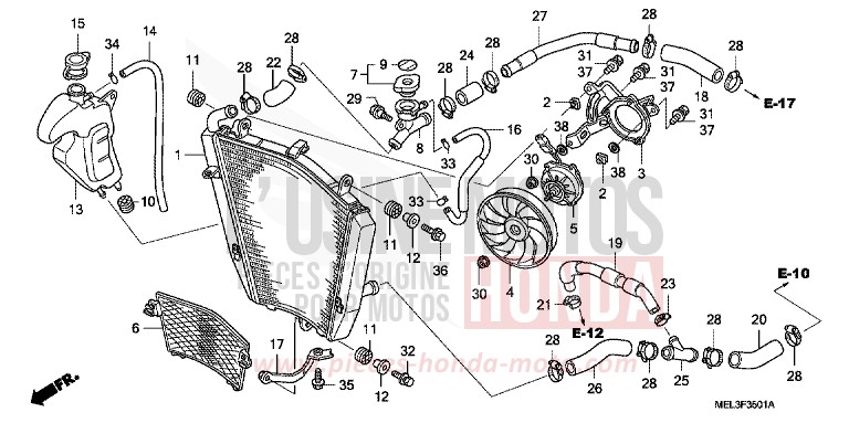 RADIATEUR (CBR1000RR6/7) von CBR1000RR "Fireblade" IRON NAIL SILVER METALLIC-U (NH167EA) von 2006
